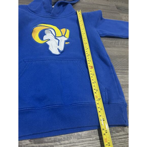 NFL Team Apparel Los Angeles Rams Logo Blue Hooded Sweatshirt Youth Small - Picture 6 of 6